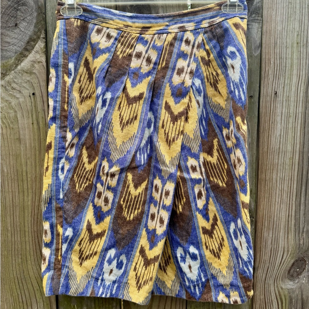 Tory Burch Blue Aztec Print Skirt - Size 6